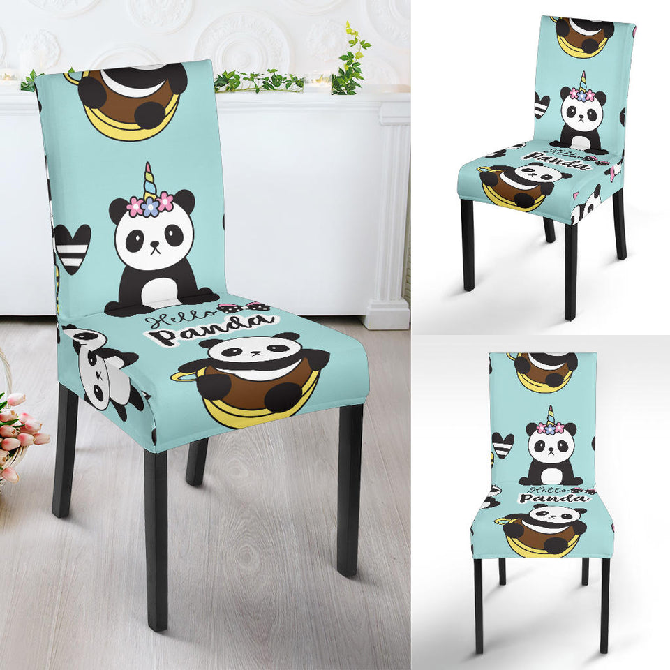 Cute Baby Panda Pattern Dining Chair Slipcover