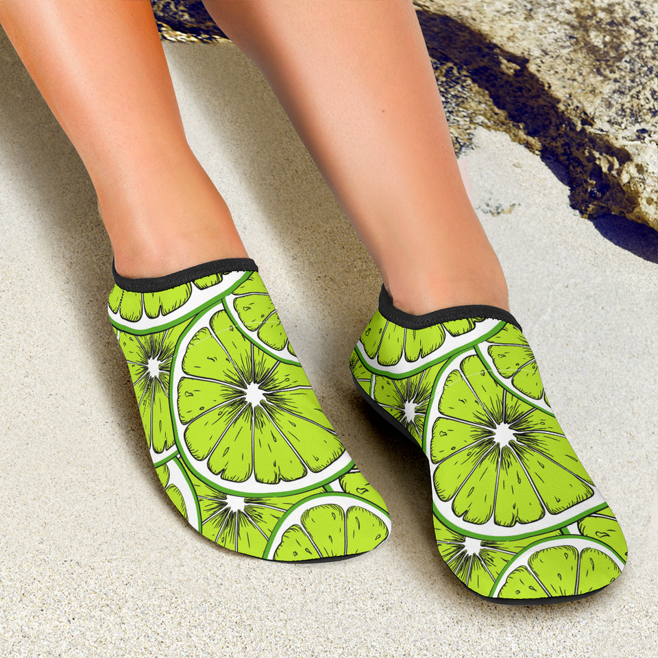 Slices Of Lime Design Pattern Aqua Shoes