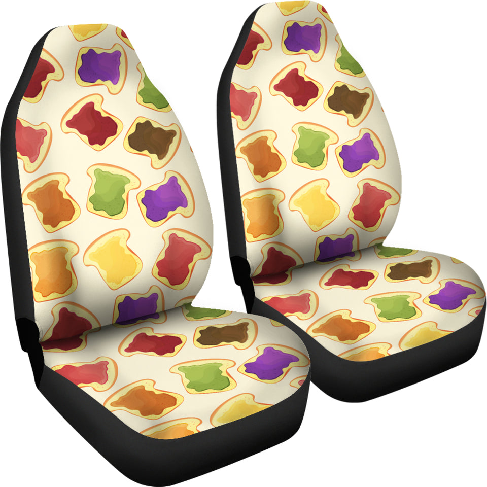 Bread Toast Pattern Print Design 02 Universal Fit Car Seat Covers