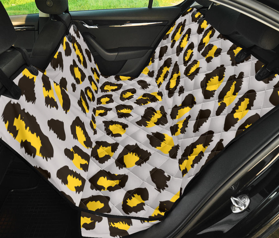 Gray Leopard Print Pattern Dog Car Seat Covers
