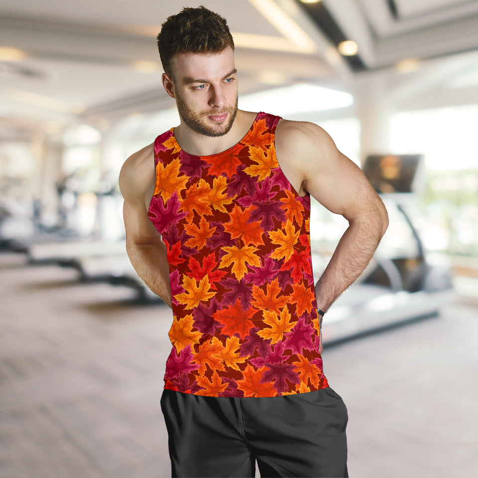 Autumn maple leaf pattern Men Tank Top