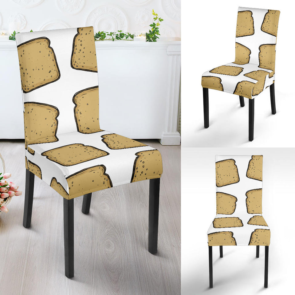 Bread Toast Pattern Print Design 03 Dining Chair Slipcover