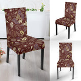 Coffee Bean Flower Pattern Dining Chair Slipcover