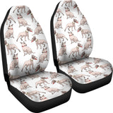 Bull Terrier Pattern Print Design 04 Universal Fit Car Seat Covers