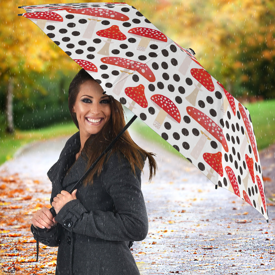 Red Mushroom Dot Pattern Umbrella