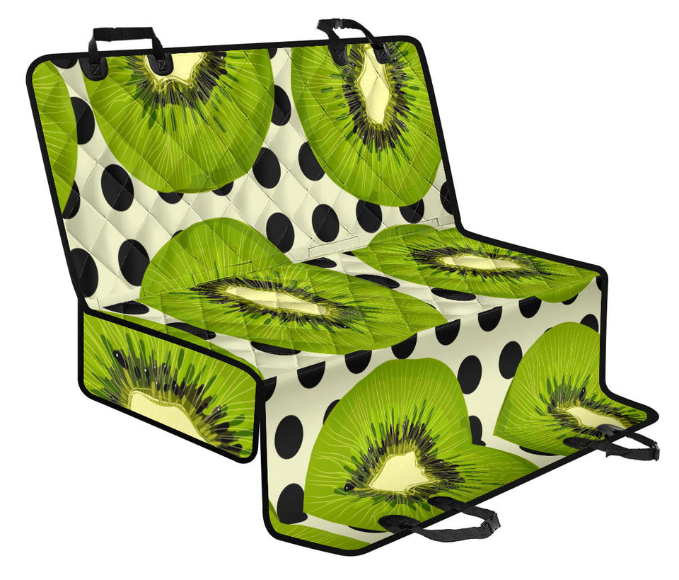 Kiwi Black Dot Background Dog Car Seat Covers