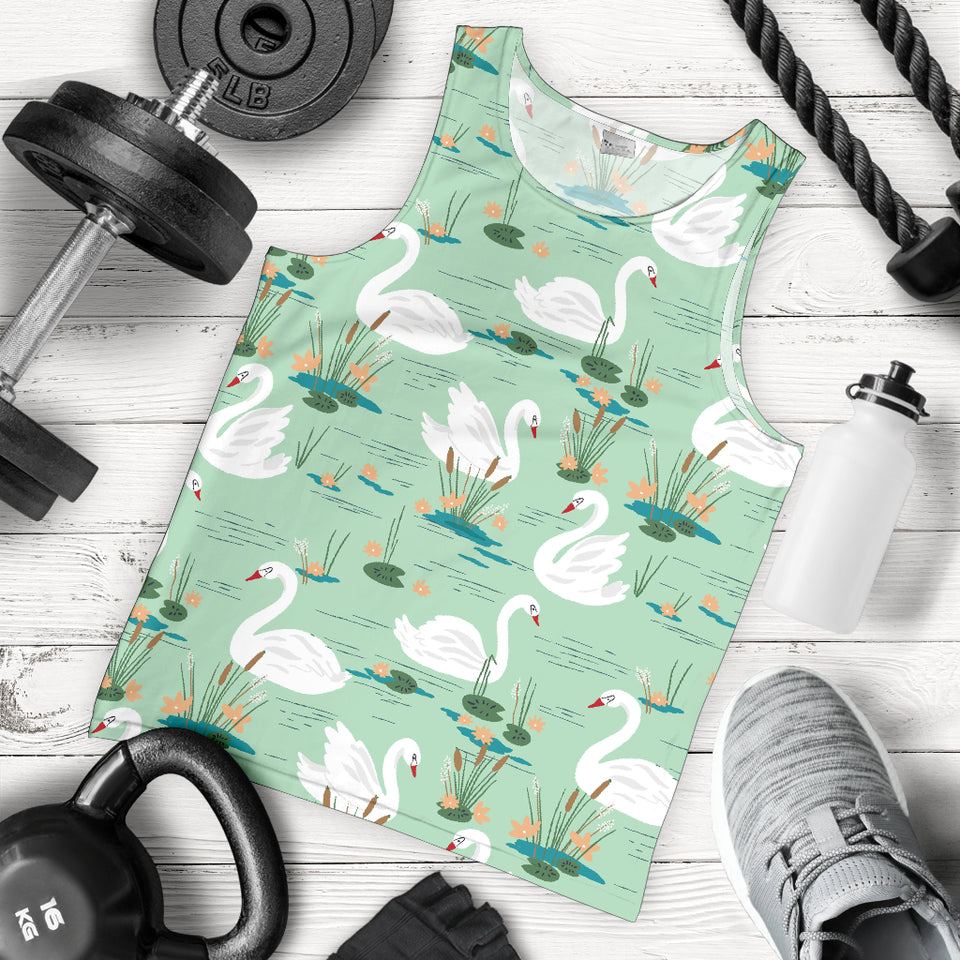 White swan lake pattern Men Tank Top