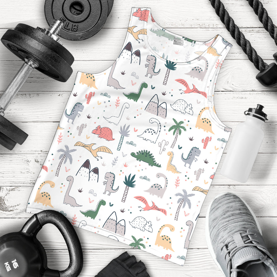 Cute cartoon dinosaurs tree pattern Men Tank Top