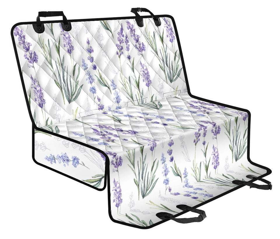 Hand Painting Watercolor Lavender Dog Car Seat Covers