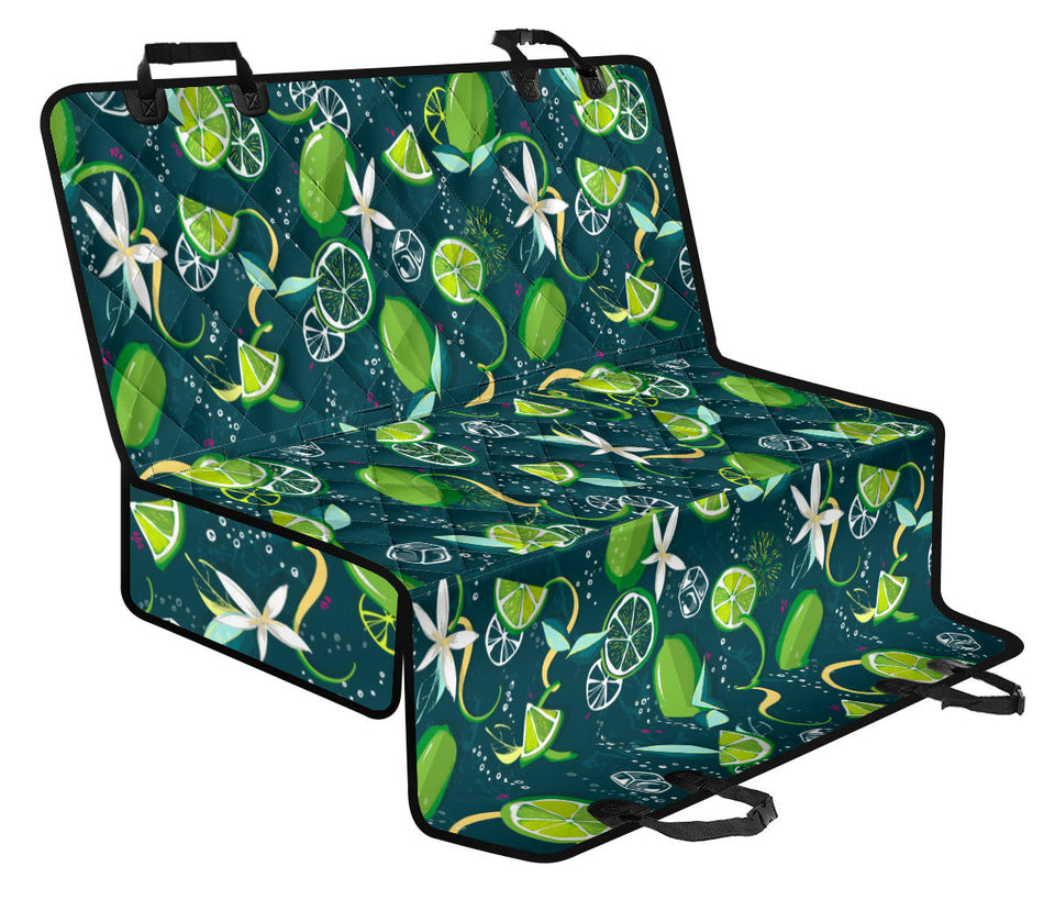 Lime Ice Flower Pattern Dog Car Seat Covers
