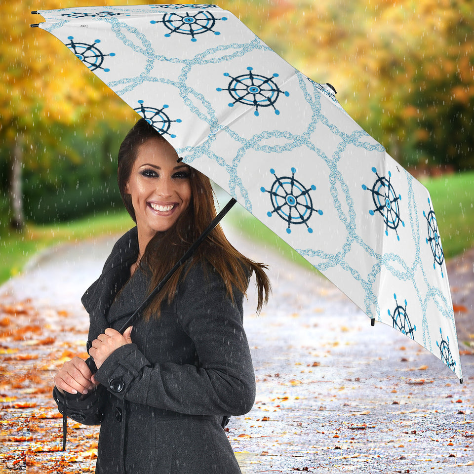 Nautical Steering Wheel Chain Umbrella