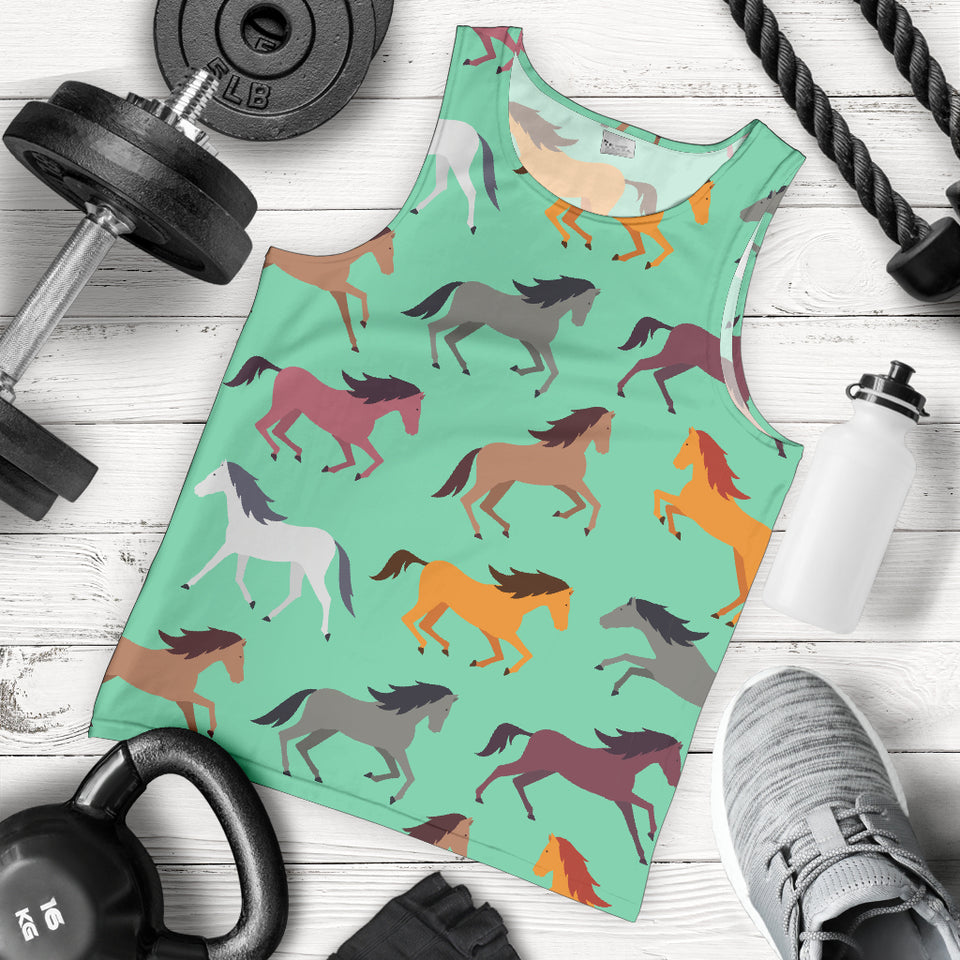 Colorful horses pattern Men Tank Top