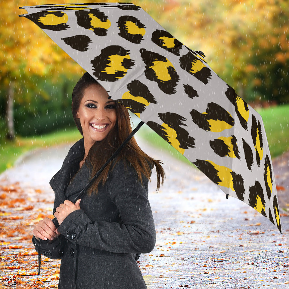 Gray Leopard Print Pattern Umbrella