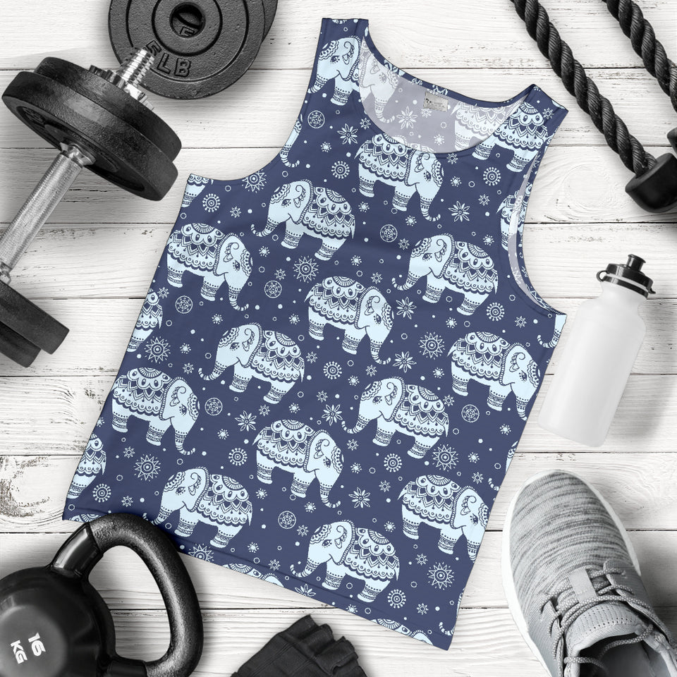 Elephant tribal design pattern Men Tank Top