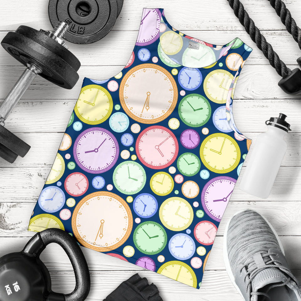 Colorful clock background Men Tank Top