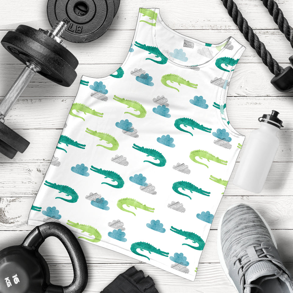 watercolor crocodile pattern Men Tank Top