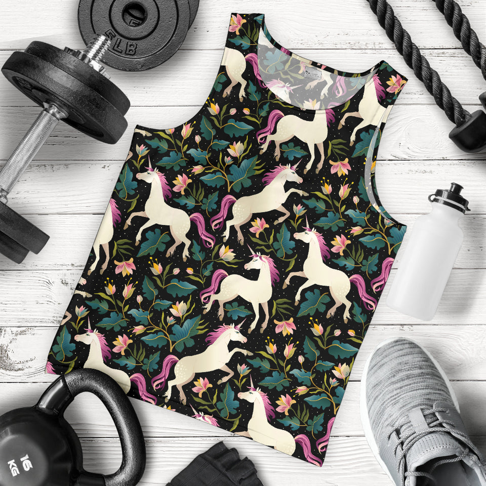 Unicorns forest background Men Tank Top