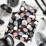 white swan blooming flower pattern Men Tank Top
