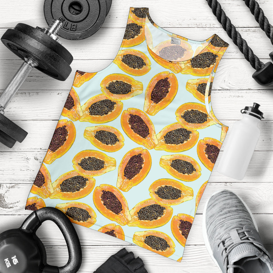 Watercolor papaya pattern Men Tank Top
