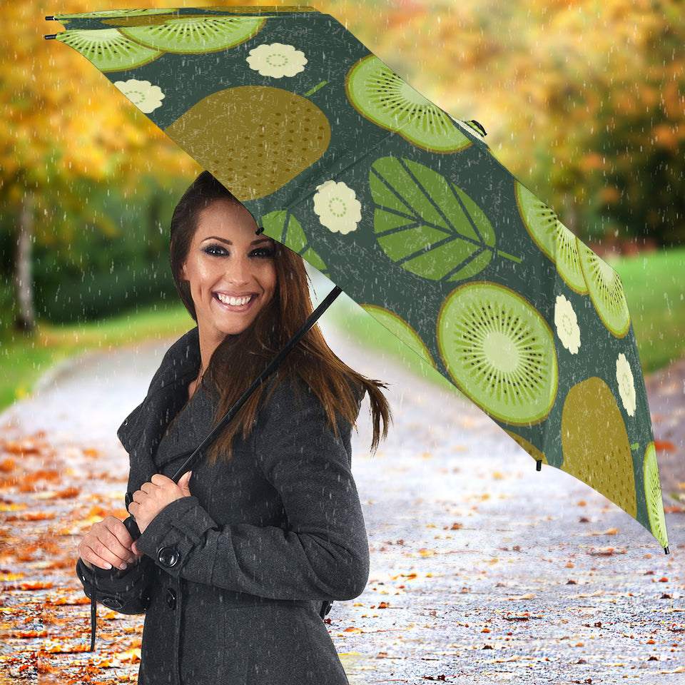 Whole Sliced Kiwi Leave And Flower Umbrella