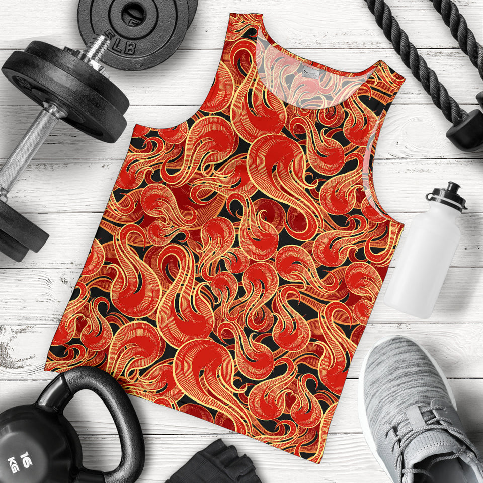Fire flame pattern Men Tank Top