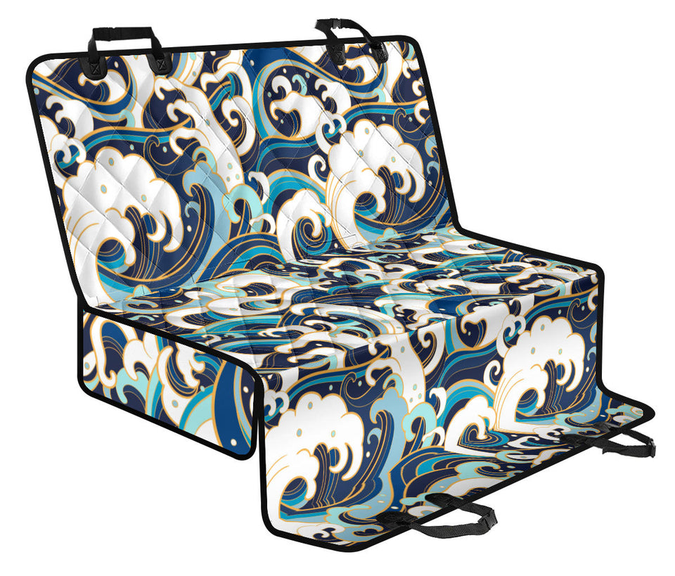 Japanese Wave Pattern Dog Car Seat Covers
