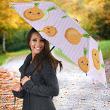 Cute Onions Smiling Faces Purple Background Umbrella