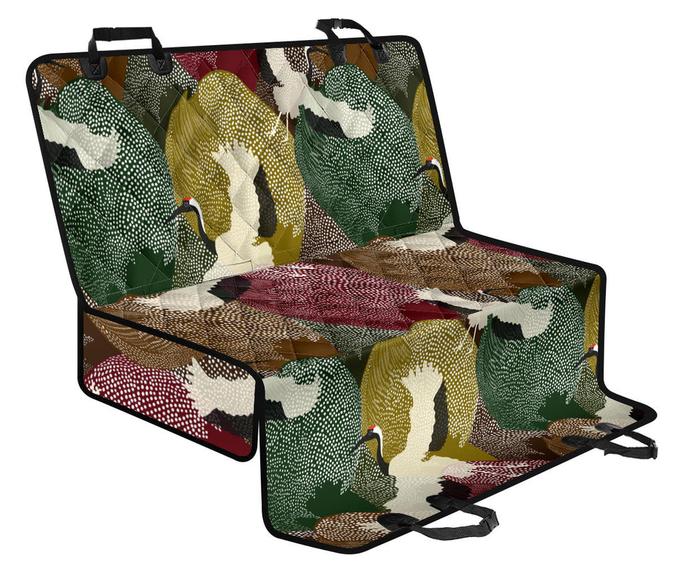 Japanese Cranes Flying Forest Dot Pattern Dog Car Seat Covers