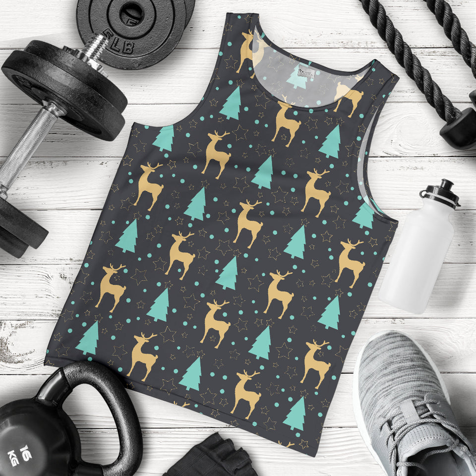 Deers star tree pattern Men Tank Top