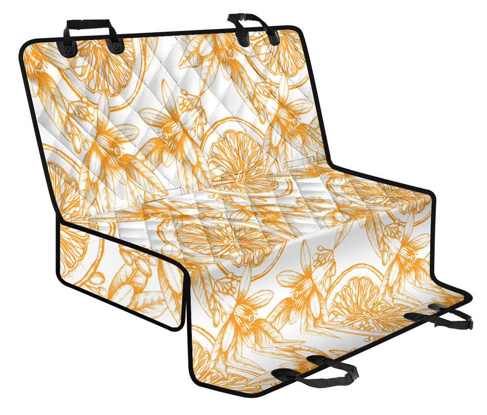 Hand Drawn Orange Fruit Pattern Dog Car Seat Covers