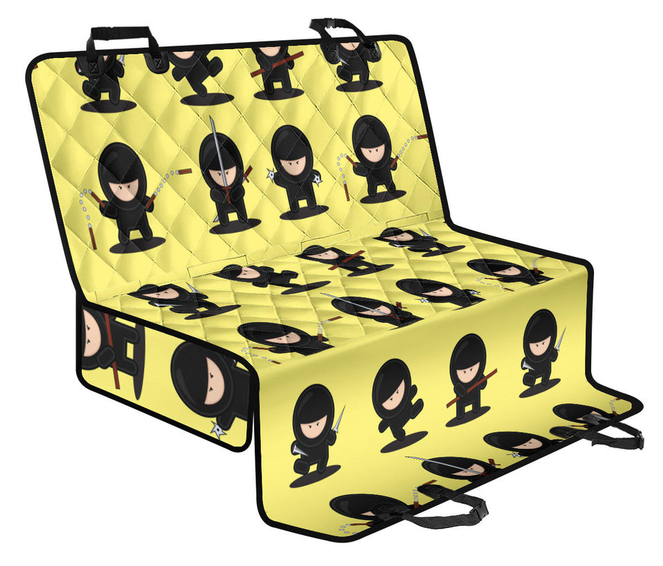 Cute Ninja Yellow Background Dog Car Seat Covers