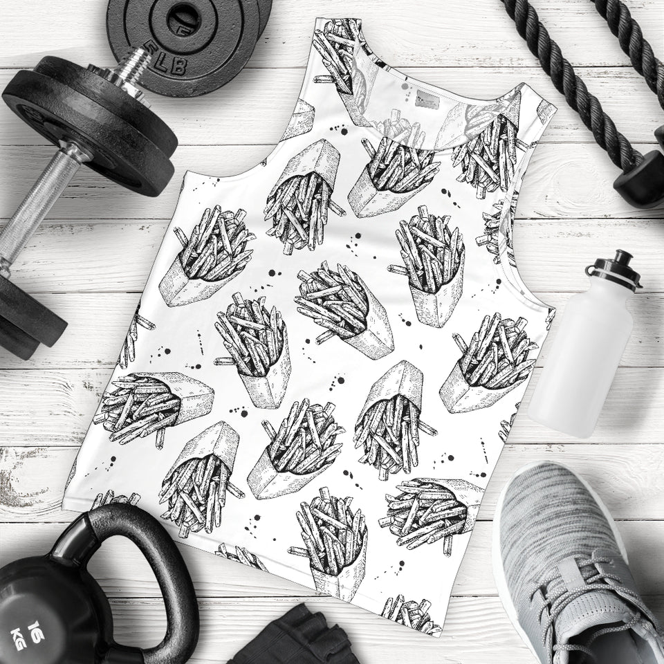 Hand drawn french fries pattern Men Tank Top