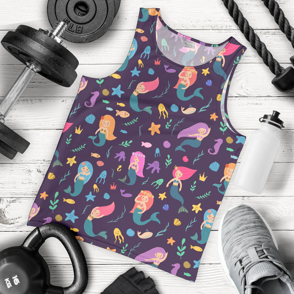 beautiful mermaid Fish jellyfish algae other marine world Men Tank Top