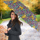 Cute Yellow Monkey Leaves Pattern Umbrella