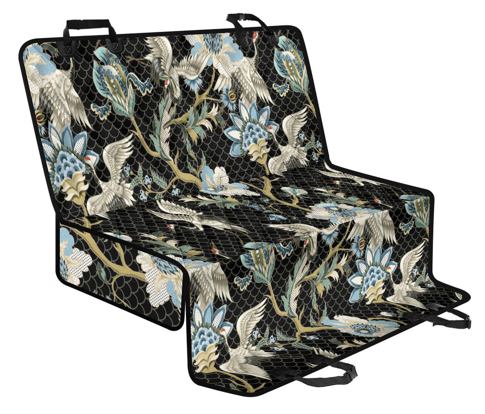 Japanese Crane Ornament Elements Dog Car Seat Covers
