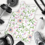 Beautiful pink lotus waterlily leaves pattern Men Tank Top