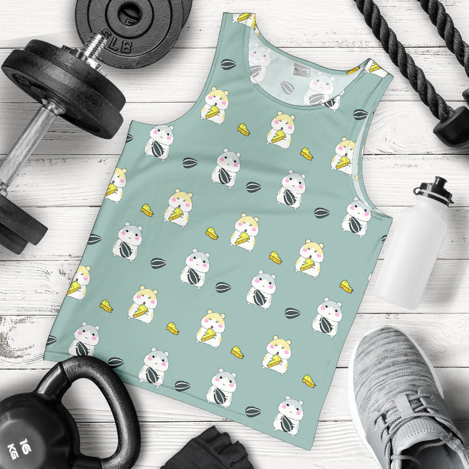 Cute hamster cheese pattern Men Tank Top