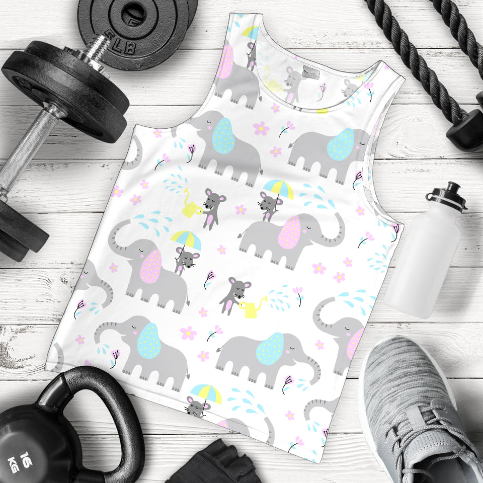 Cute elephant mouse pattern Men Tank Top