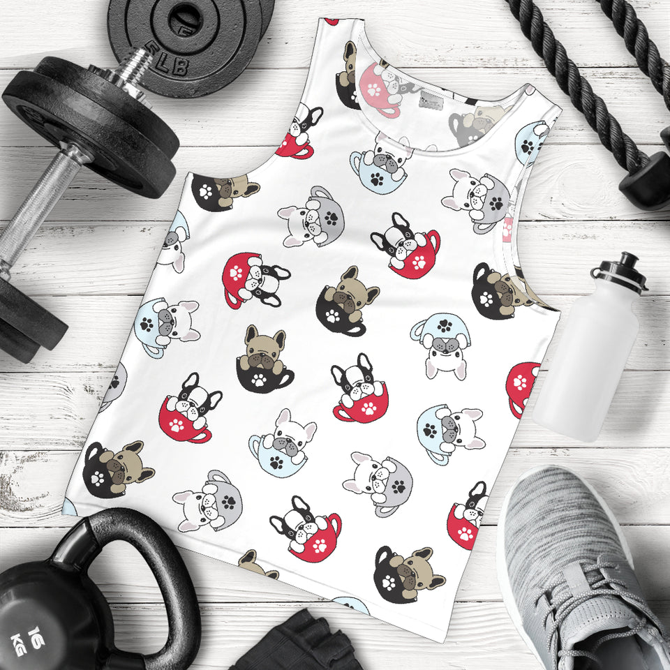 French bulldog cup paw pattern Men Tank Top
