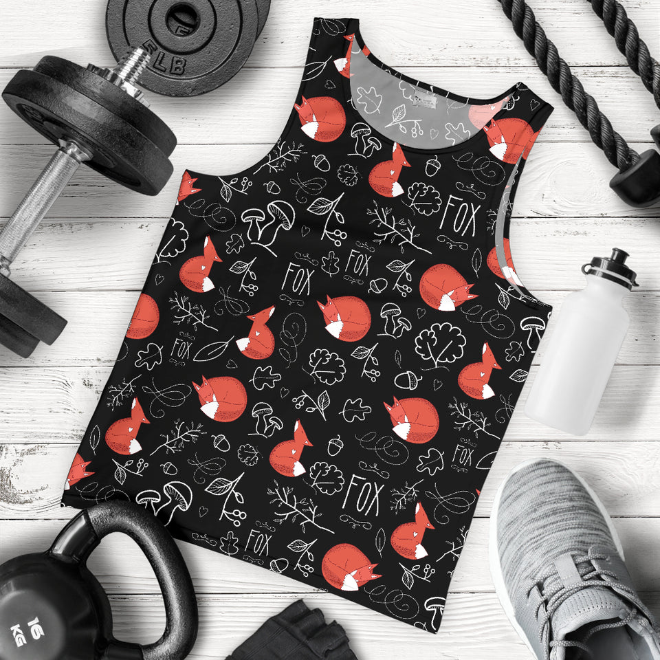 fox sleeping fox pattern Men Tank Top