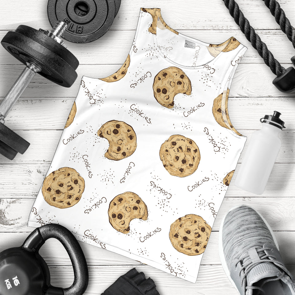 Sketch style cookie pattern Men Tank Top