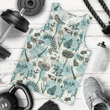 Dragonfly Butterfly Plants insect flower vintage style pattern Men Tank Top