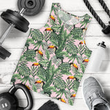 Toucan tropical green jungle palm pattern Men Tank Top