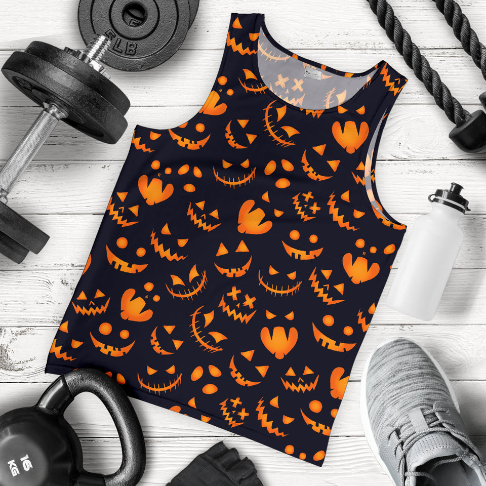 Halloween pattern Pumpkin background Men Tank Top