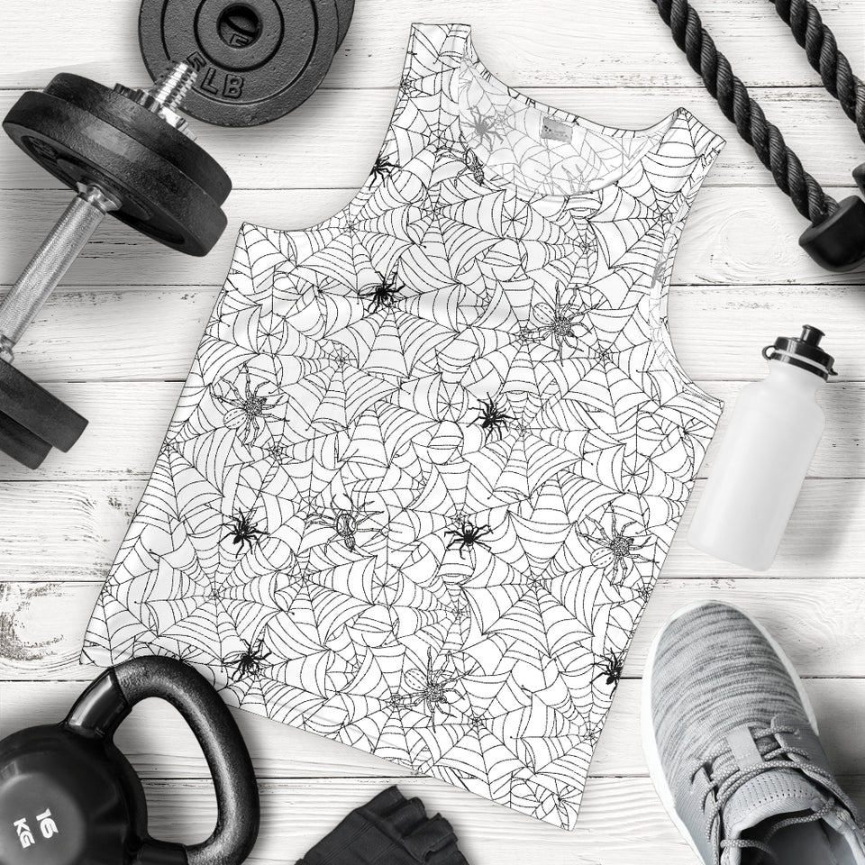 Spider web cobweb pattern Men Tank Top