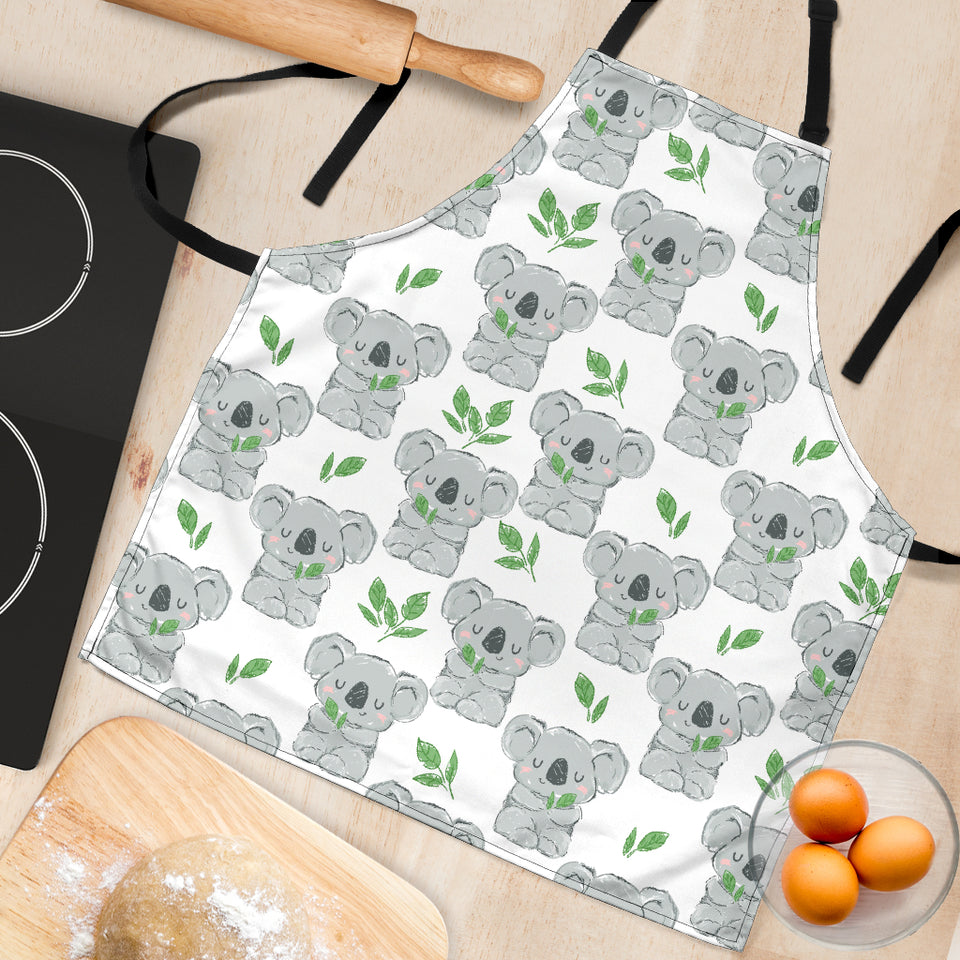 Hand Drawn Koala Leaves Pattern Adjustable Apron