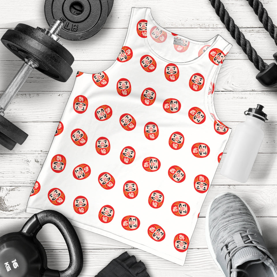 Daruma japanese wooden doll pattern Men Tank Top