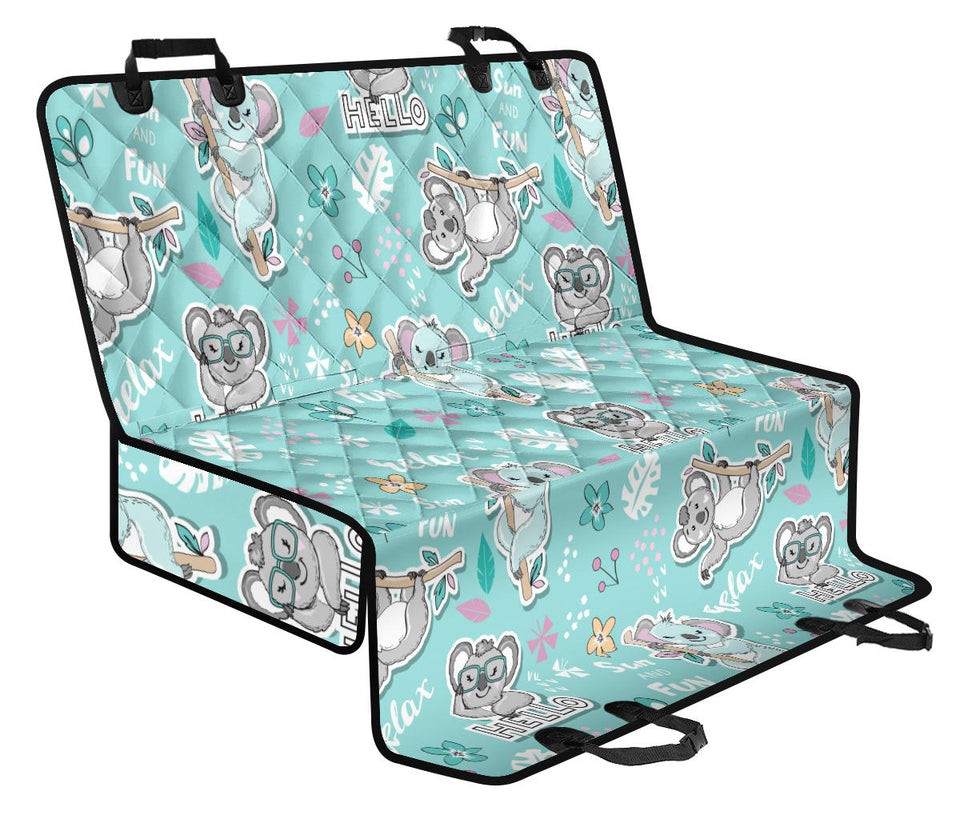 Cute Koalas Blue Background Pattern Dog Car Seat Covers