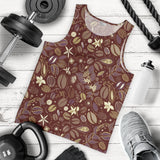 Coffee bean flower pattern Men Tank Top