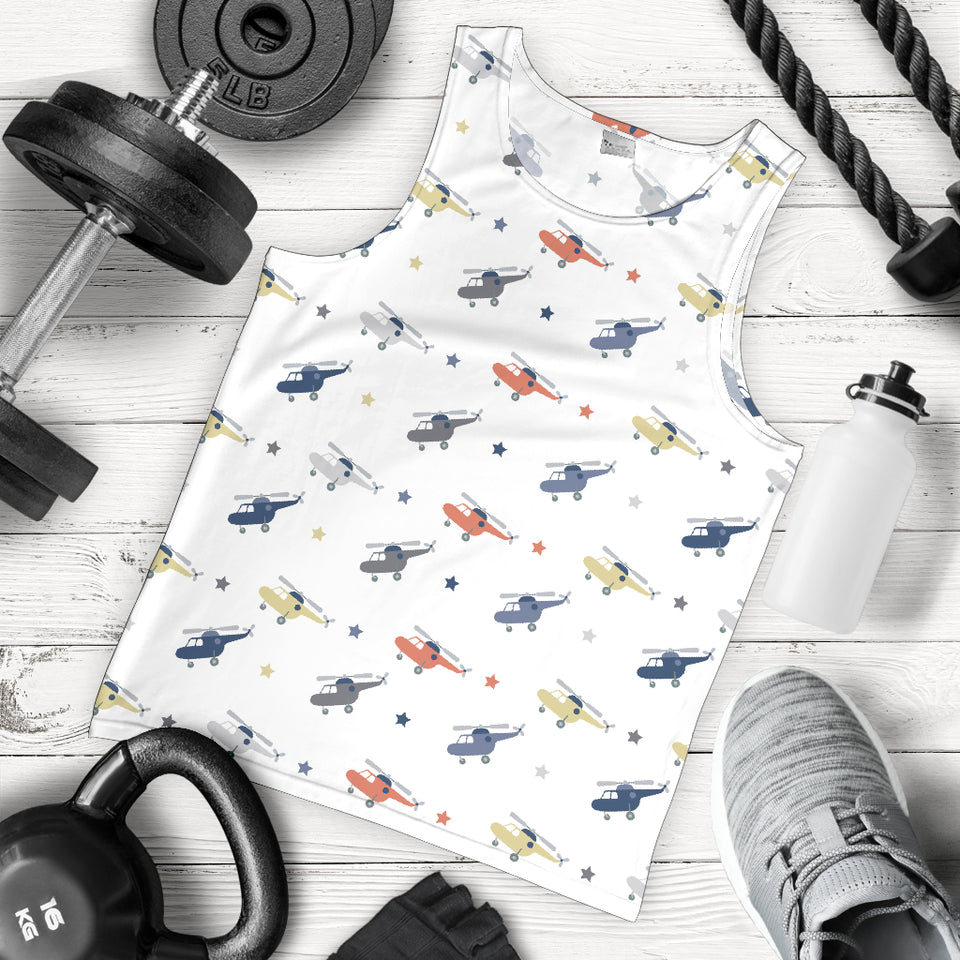 Cute helicopter star pattern Men Tank Top
